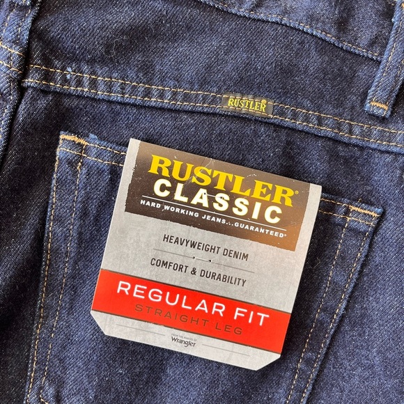 NWT Rustler Classic Men’s Regular Fit Straight Leg Jean 32 X 34 - Picture 10 of 13